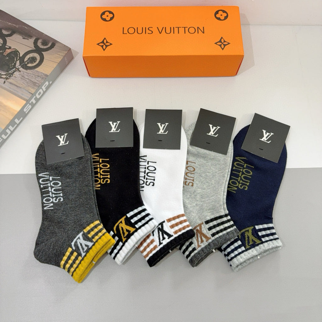 Louis Vuitton Cotton Short Socks - 5-Pair Pack