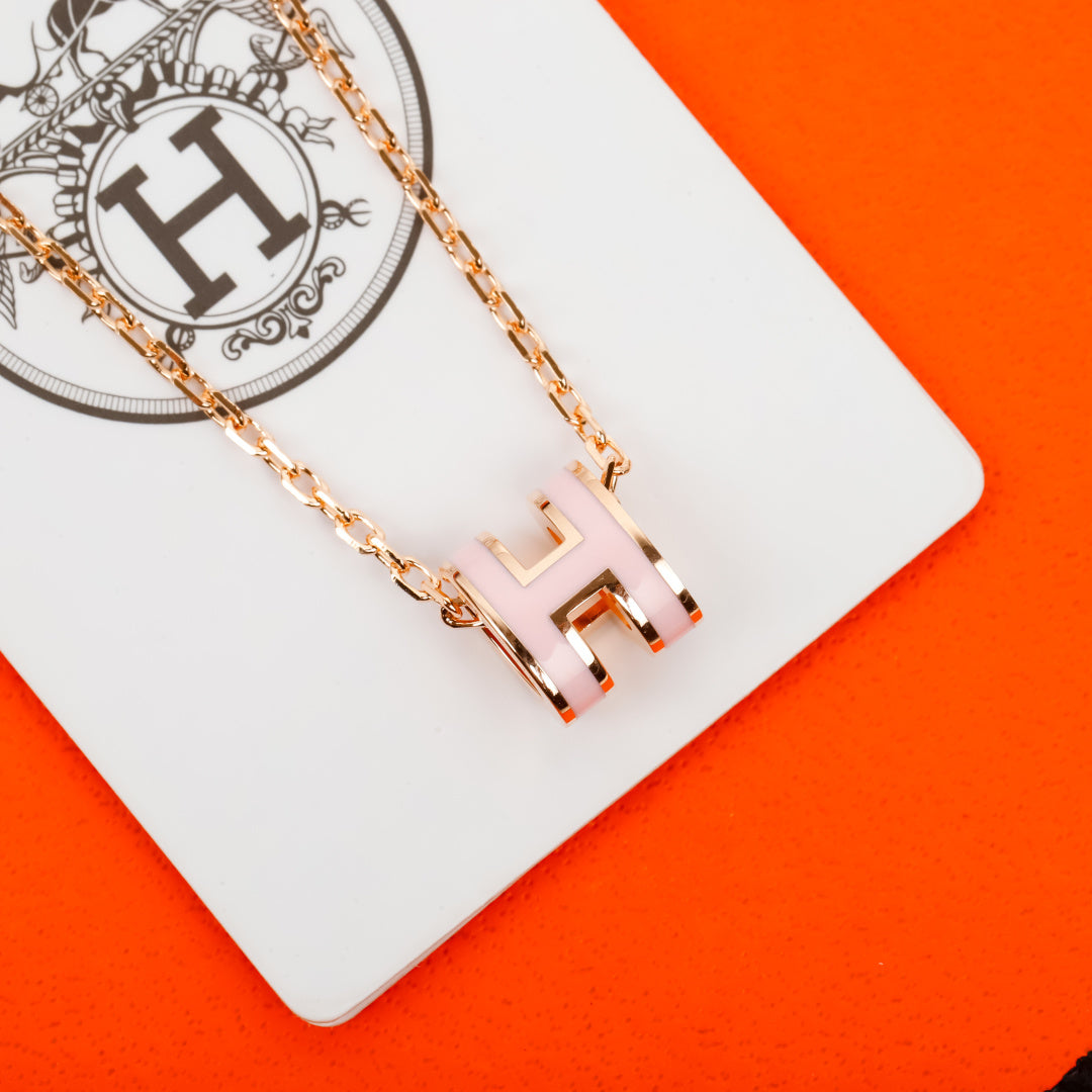 Geometric Emblem Pendant Necklace in Silver-Tone – Gold Detail – Design 002 detail view
