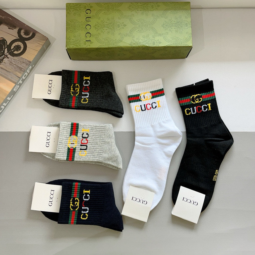 Gucci Cotton Crew Socks - 5-Pair Pack