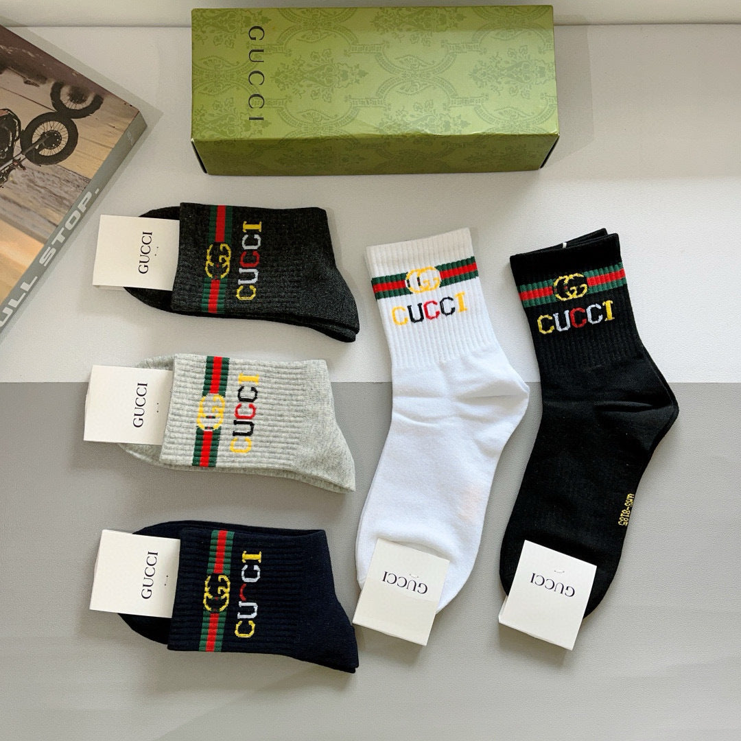 Gucci Cotton Crew Socks - 5-Pair Pack