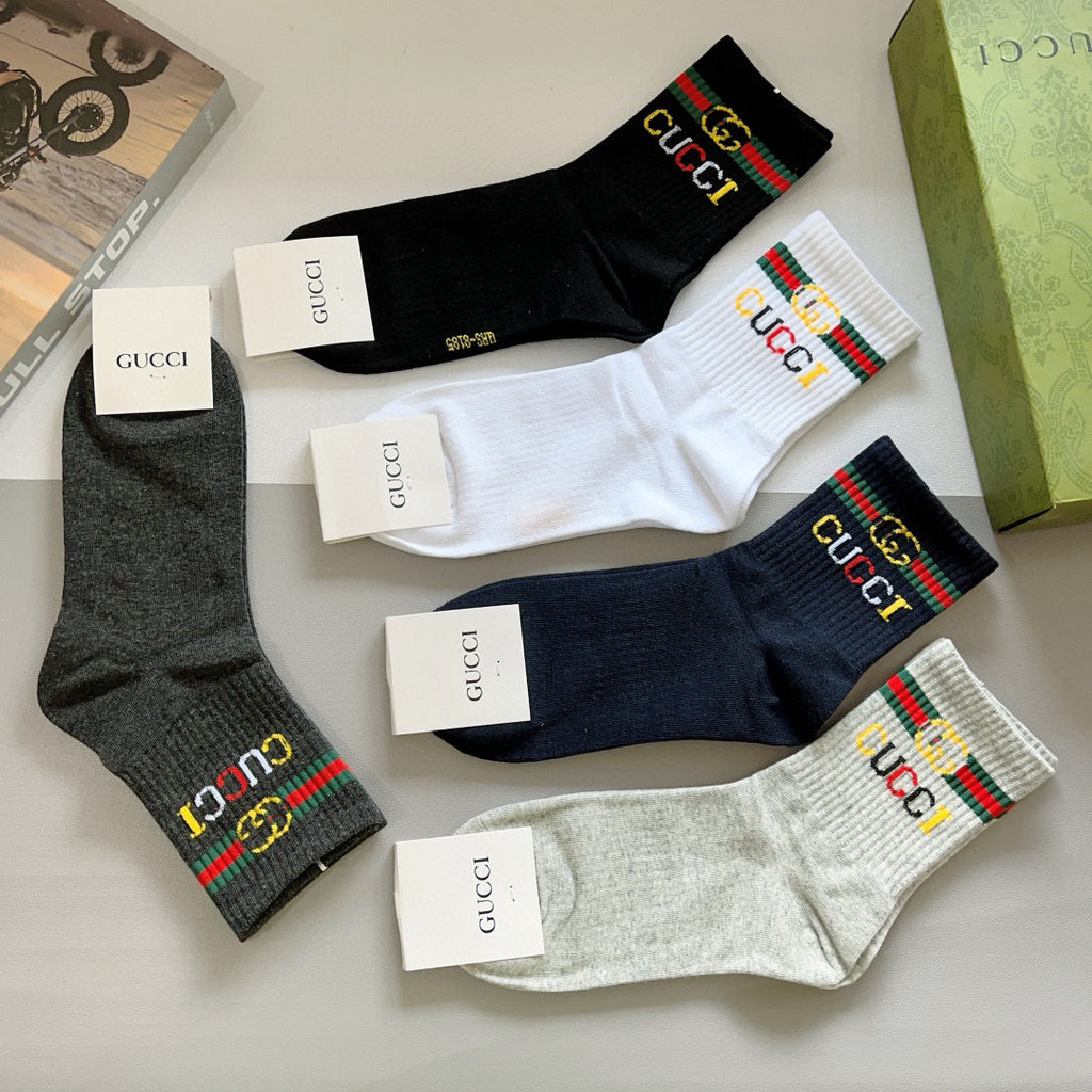 Gucci Cotton Crew Socks - 5-Pair Pack