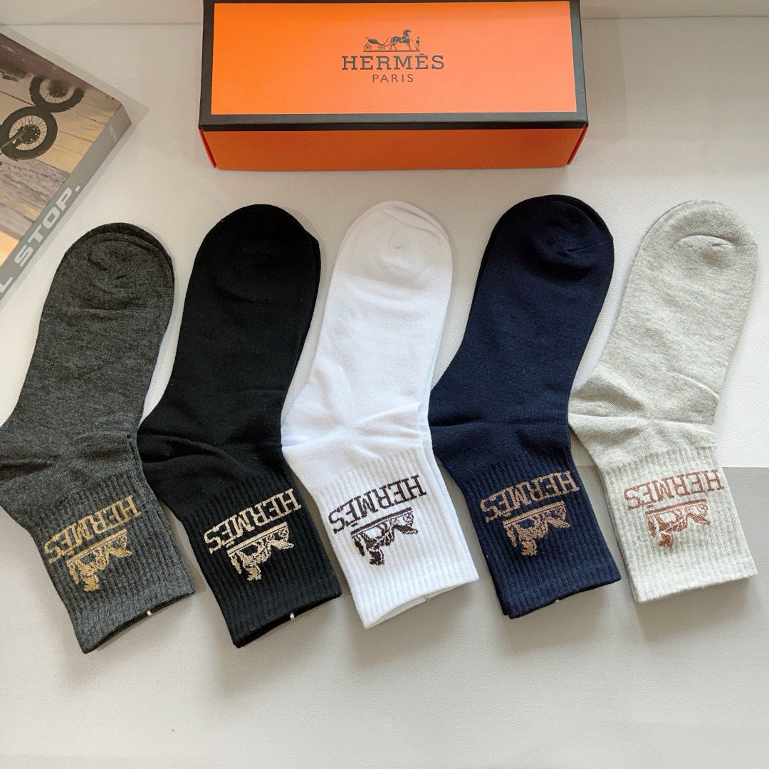Hermes Crew Socks - 5-Pair Pack