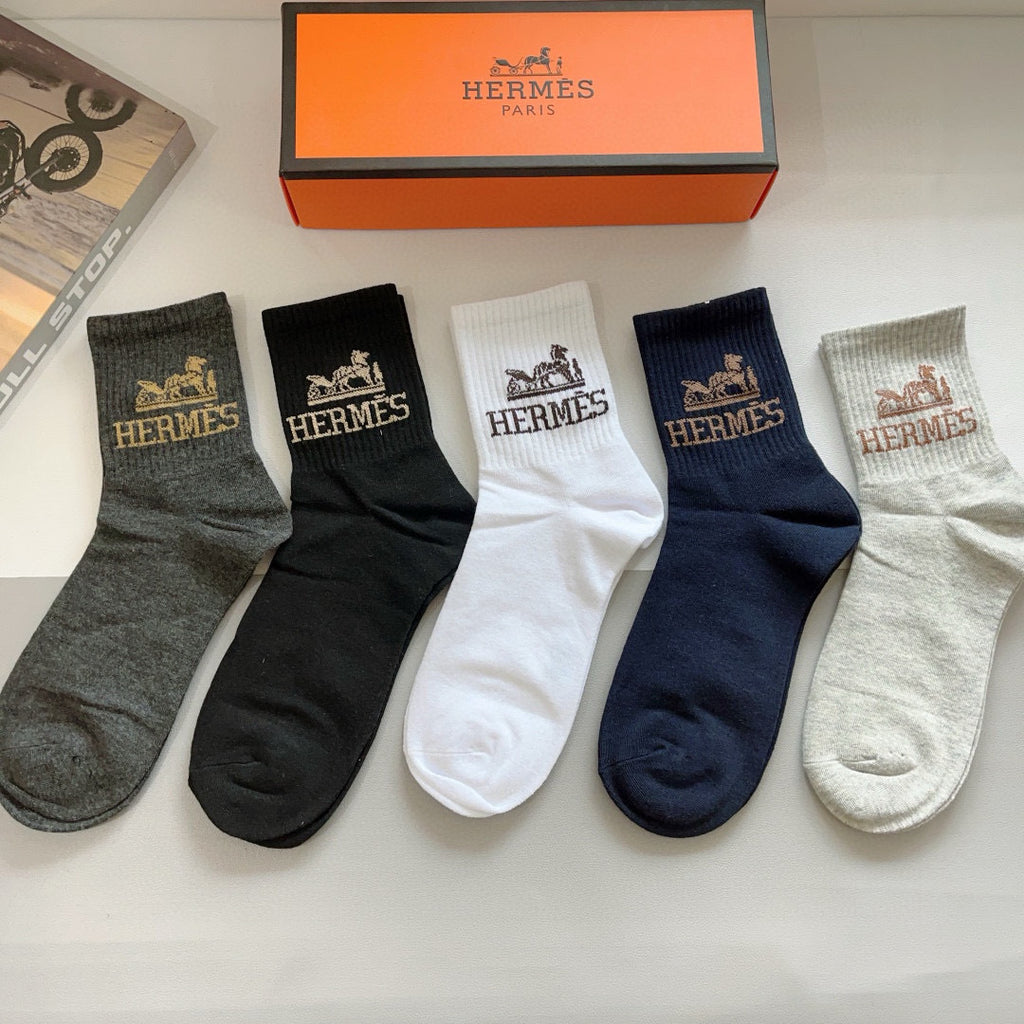 Hermes Crew Socks - 5-Pair Pack