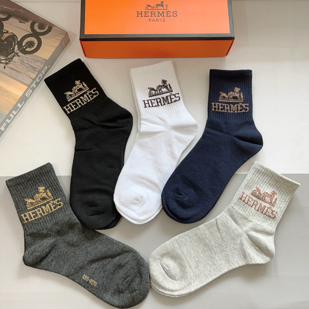 Hermes Crew Socks - 5-Pair Pack