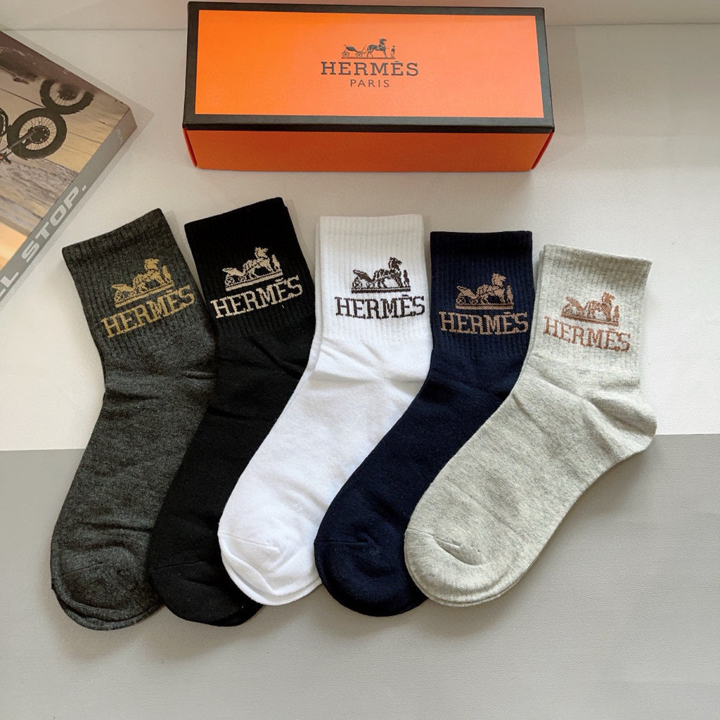 Hermes Crew Socks - 5-Pair Pack