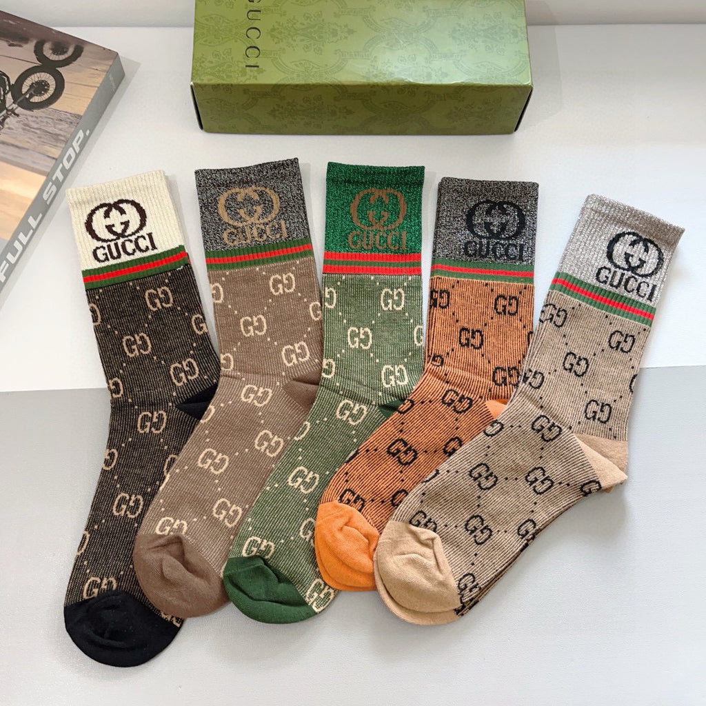 Gucci Crew Socks - 5-Pair Pack