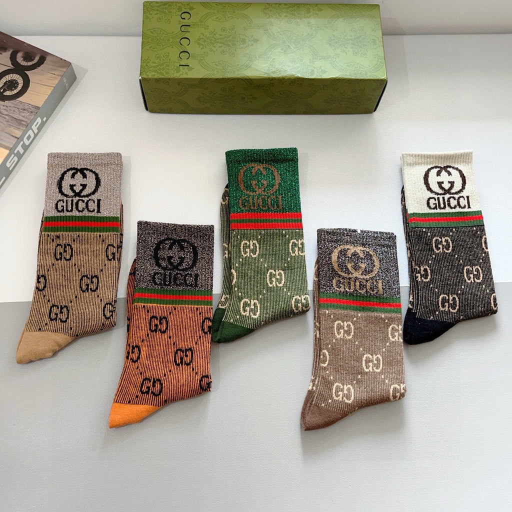 Gucci Crew Socks - 5-Pair Pack