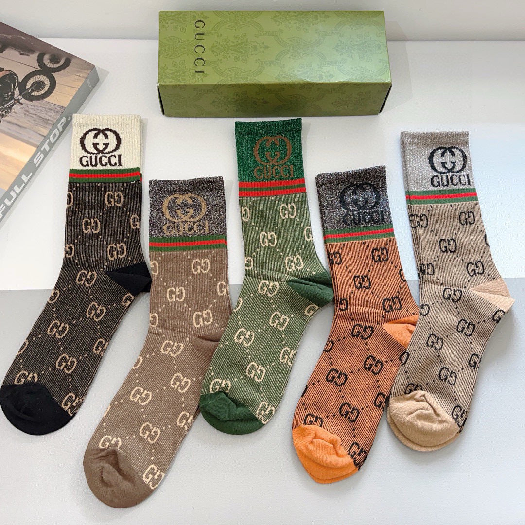 Gucci Crew Socks - 5-Pair Pack