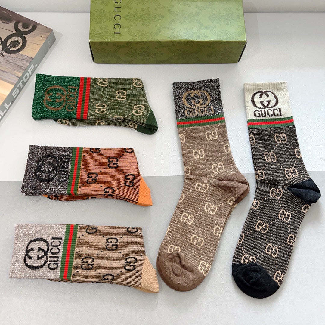 Gucci Crew Socks - 5-Pair Pack