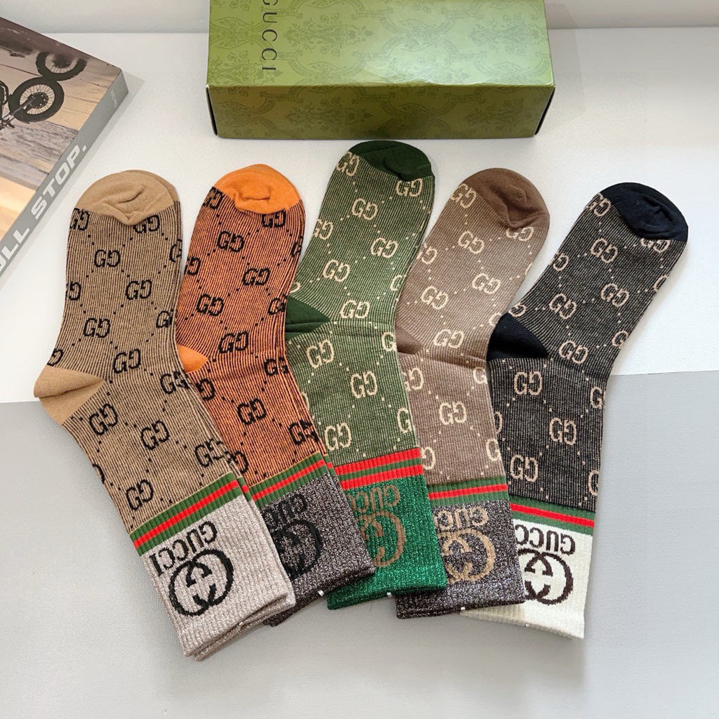 Gucci Crew Socks - 5-Pair Pack