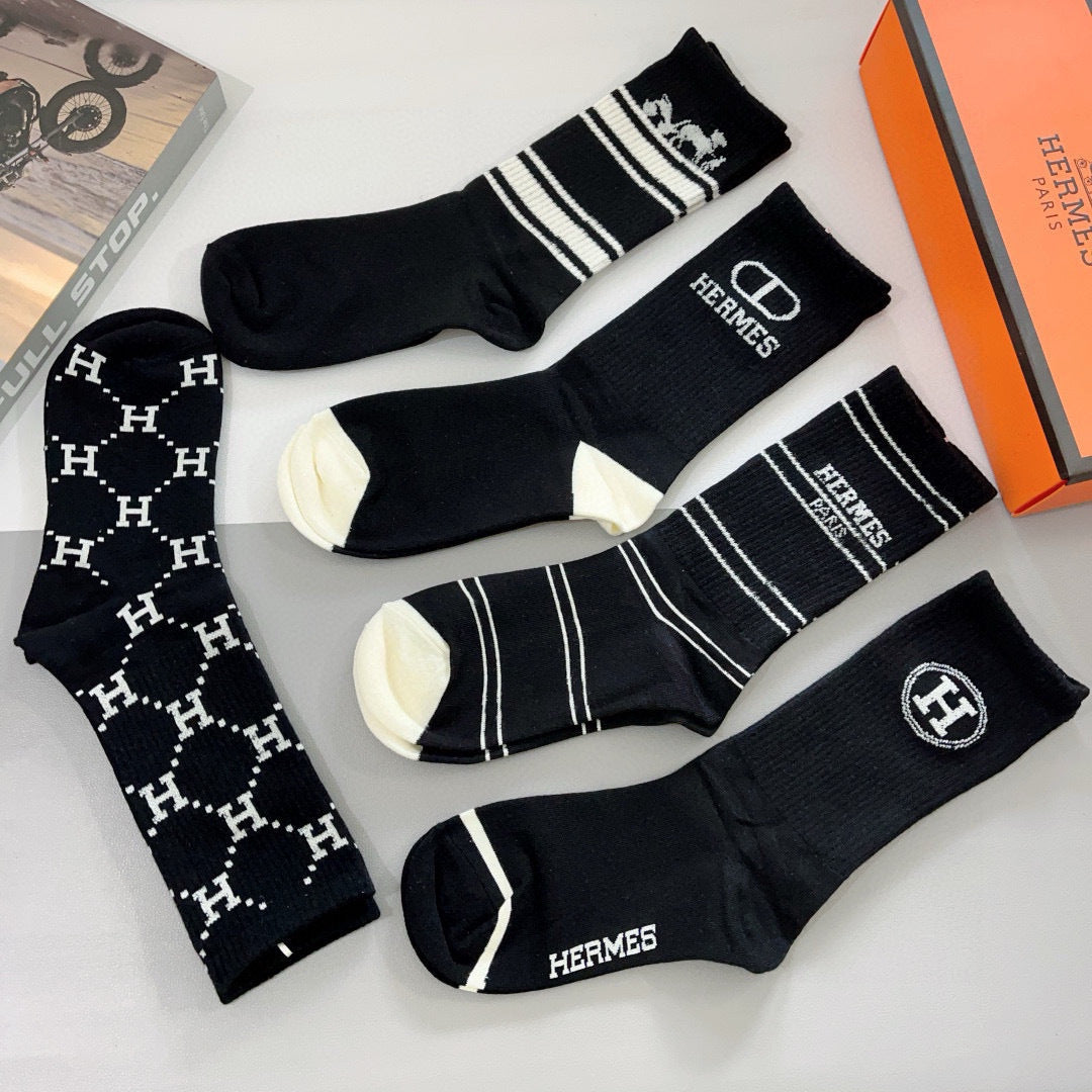 Hermes Crew Socks - 5-Pair Pack