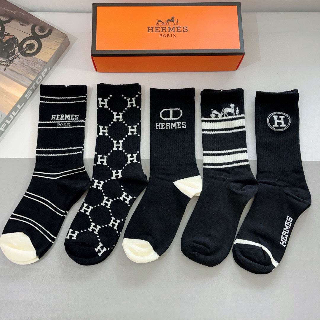 Hermes Crew Socks - 5-Pair Pack