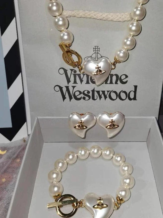 Orb Bracelet in Polished Metal-Tone – Pearl Detail – Design 004 main product view