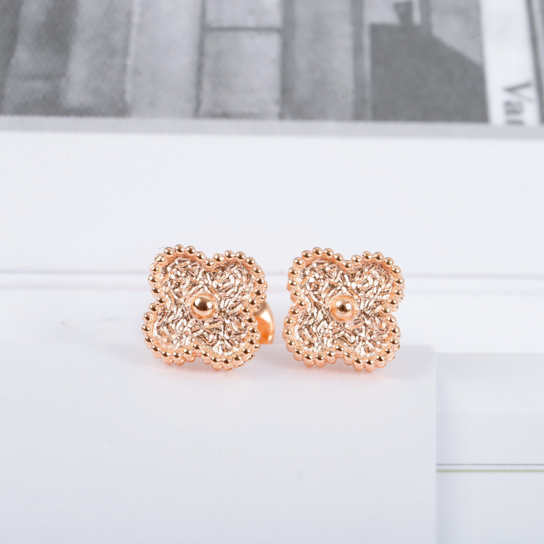 Clover Crystal-Accent Stud Earrings front product view