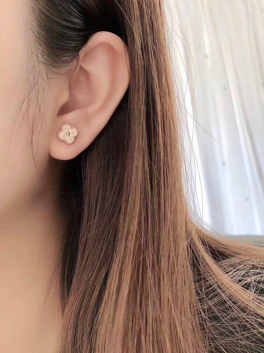 Clover Crystal-Accent Stud Earrings front product view