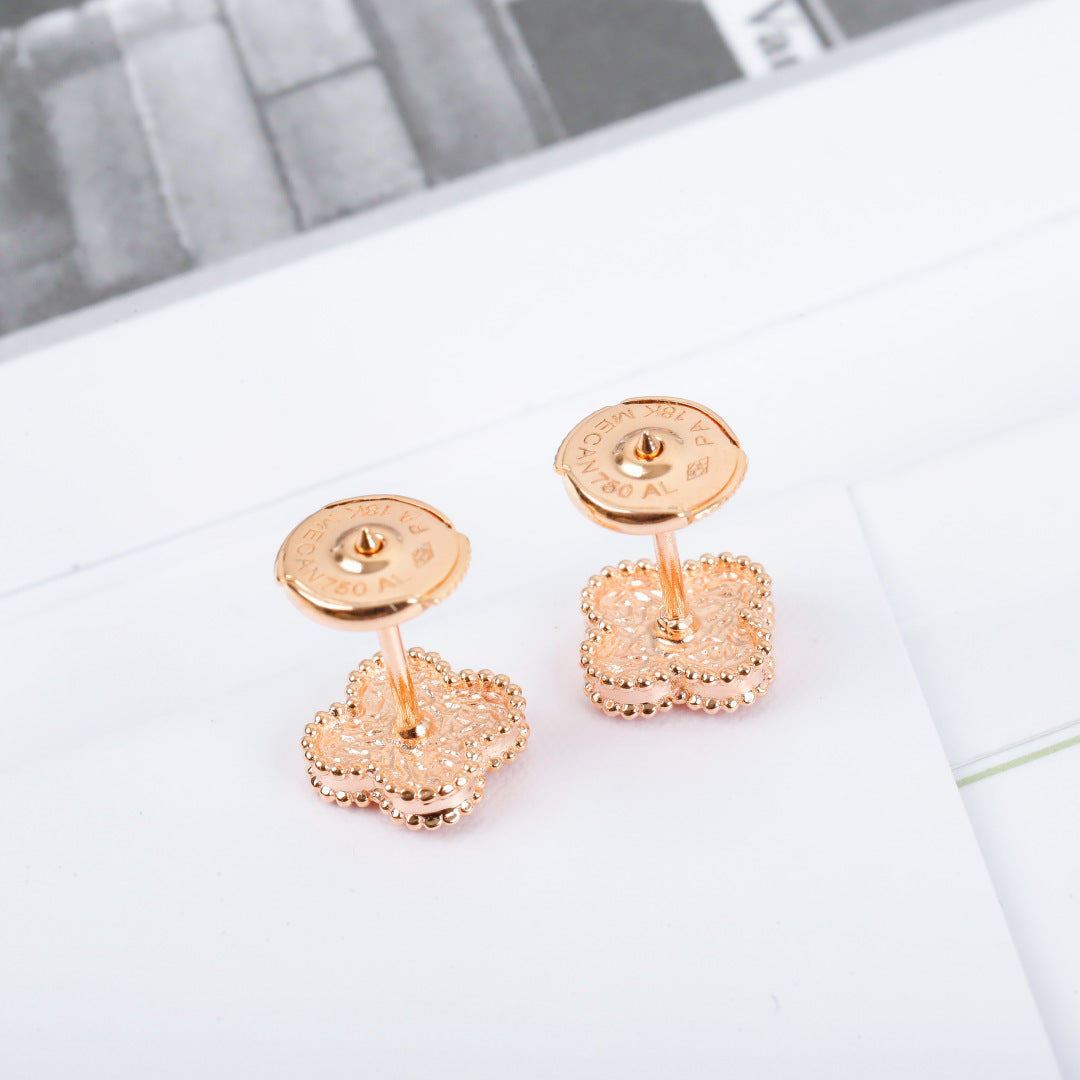 Clover Crystal-Accent Stud Earrings detail view
