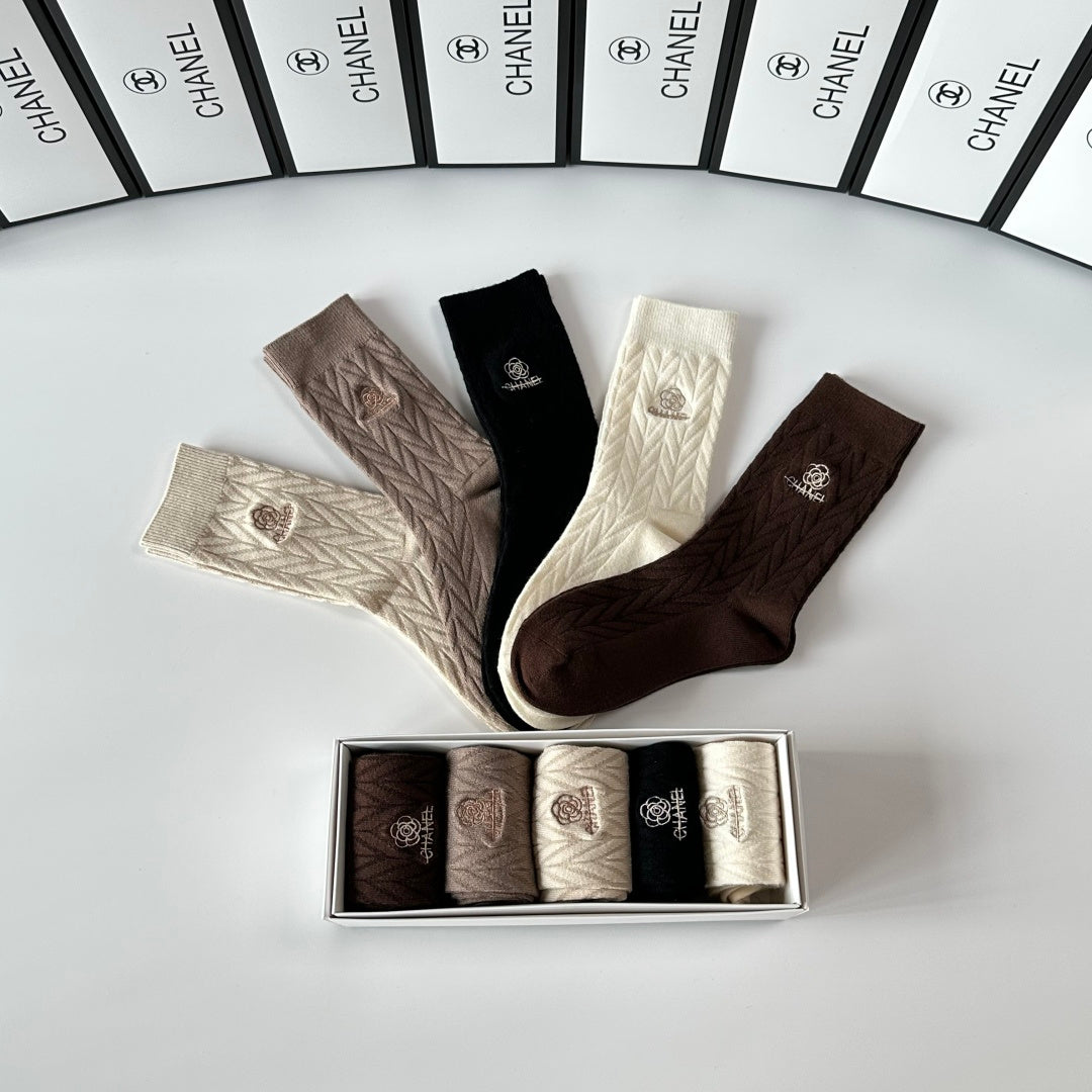 Chanel Crew Socks - 5-Pair Pack