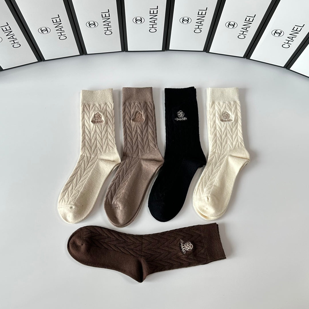 Chanel Crew Socks - 5-Pair Pack