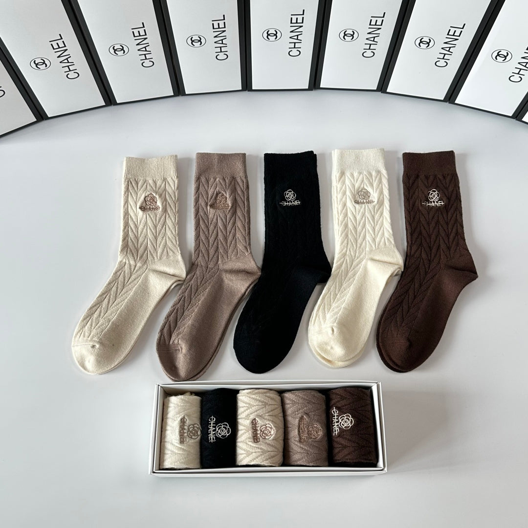 Chanel Crew Socks - 5-Pair Pack