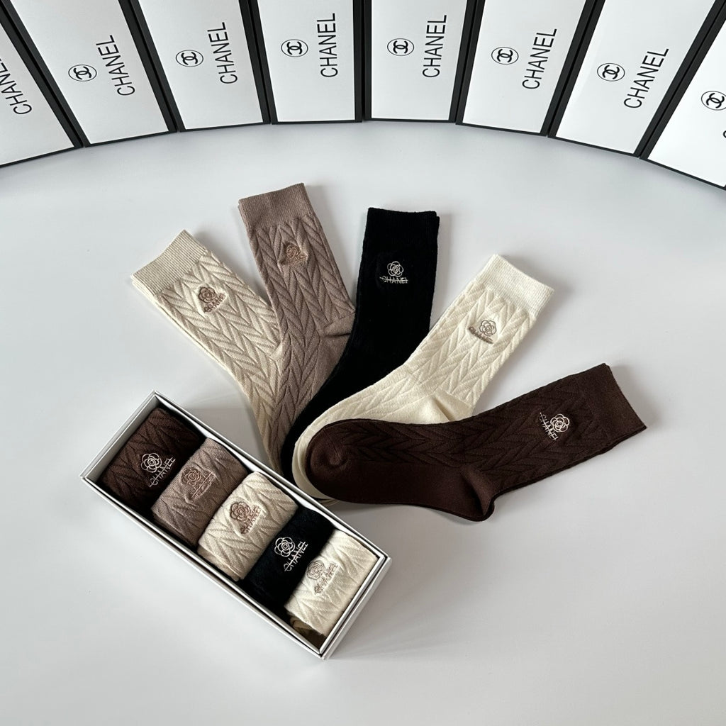 Chanel Crew Socks - 5-Pair Pack