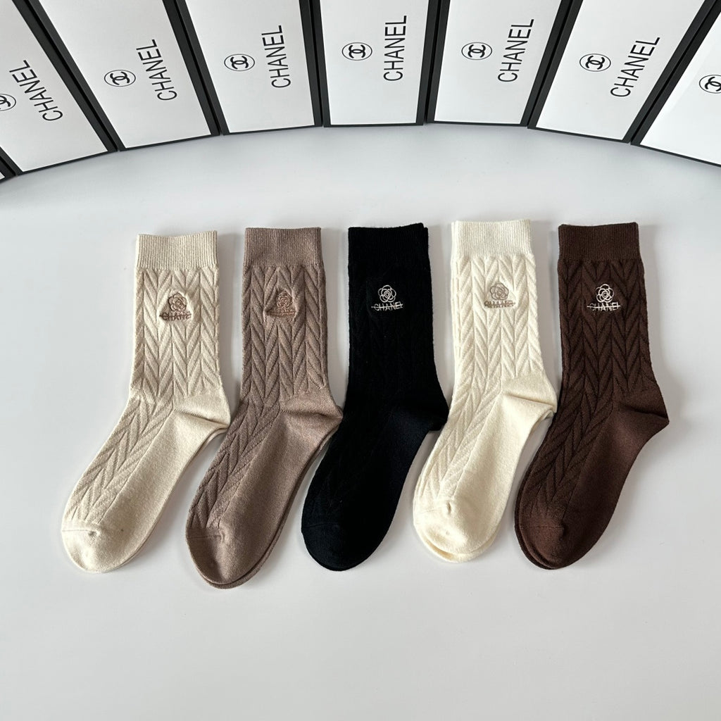 Chanel Crew Socks - 5-Pair Pack