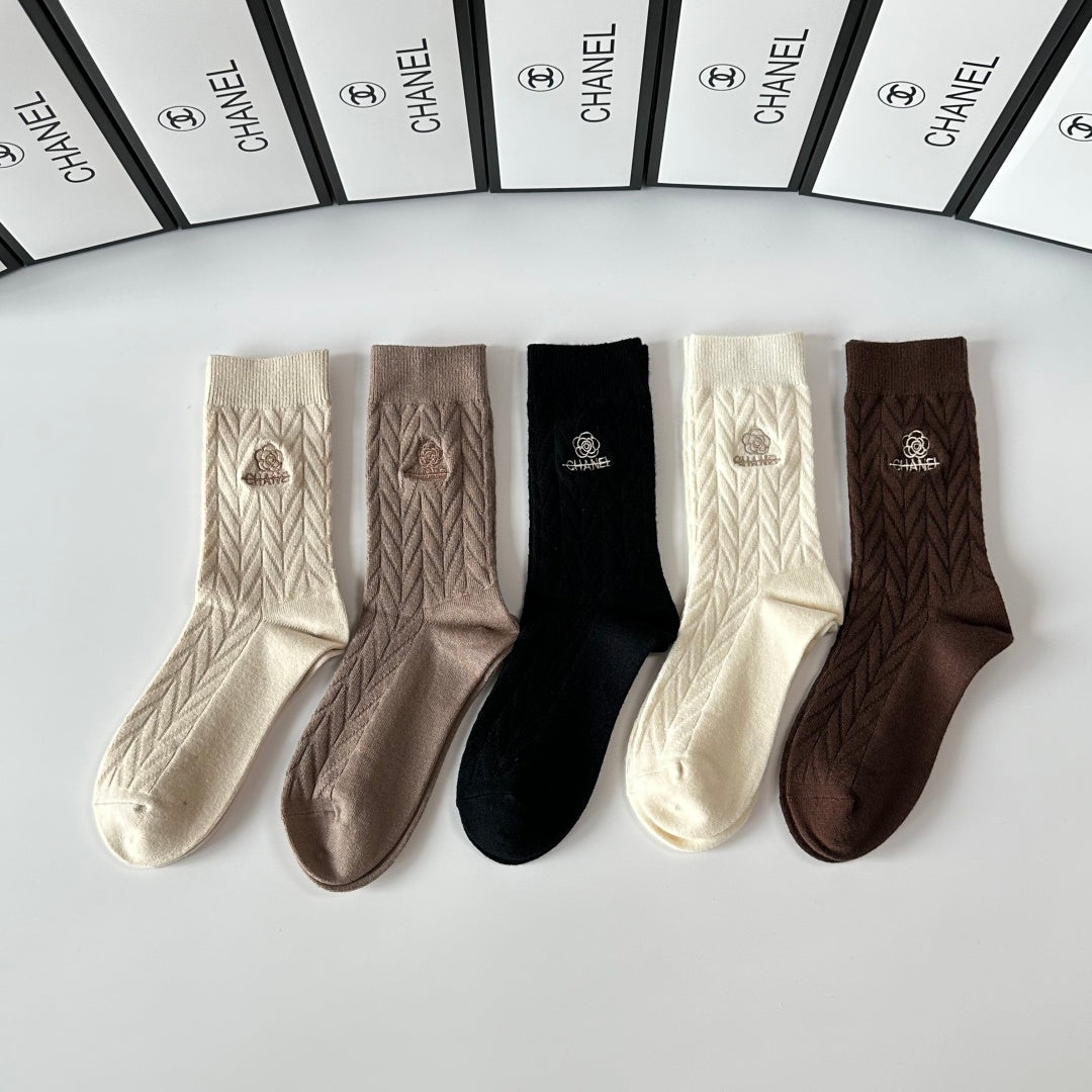 Chanel Crew Socks - 5-Pair Pack