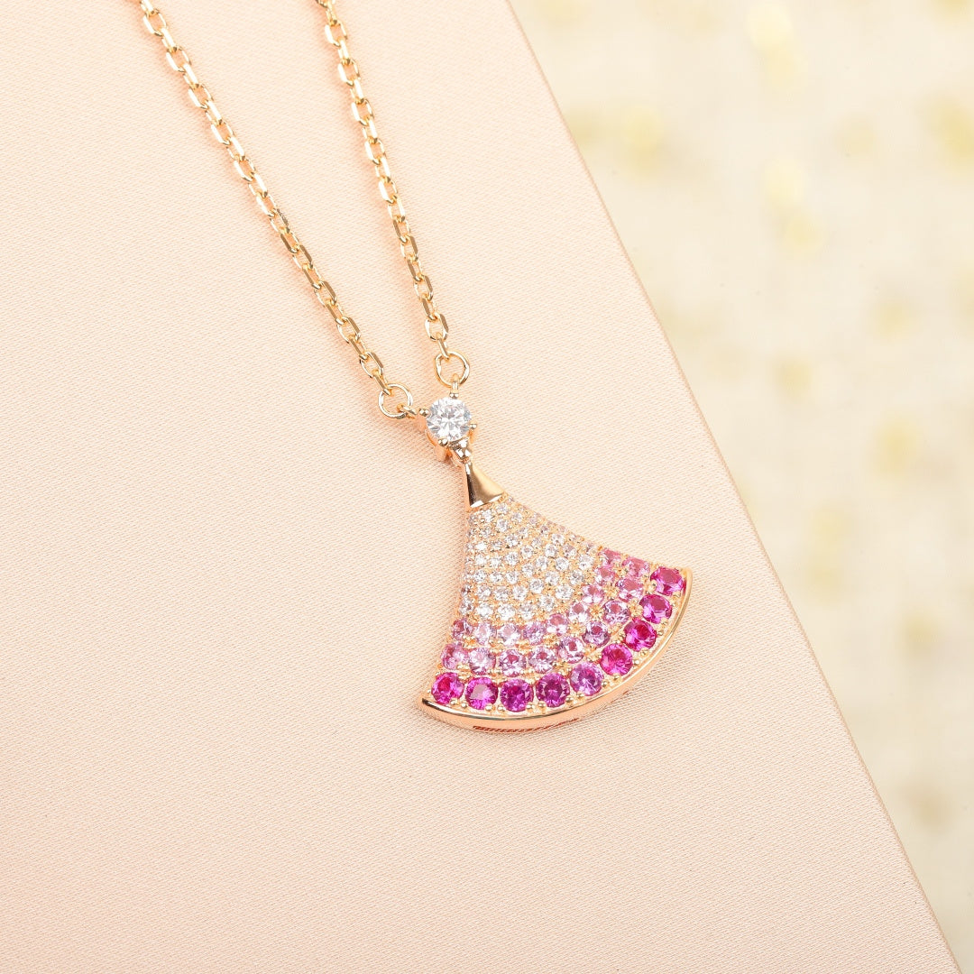 Fan Pendant Necklace in Rose-Gold-Tone front product view