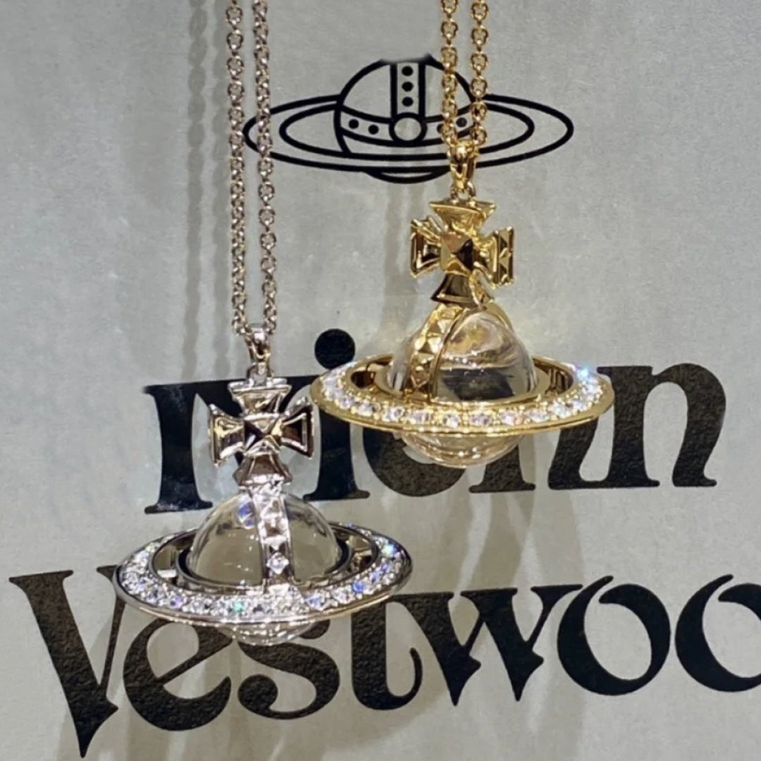 Large Orb Long Pendant Necklace – Large front product view