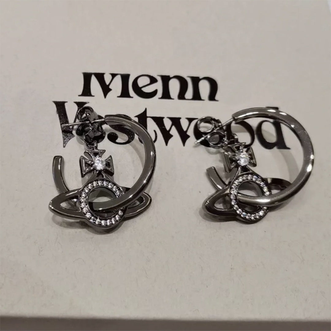 Orb Statement Earrings in Polished Metal-Tone – Design 001 close-up detail