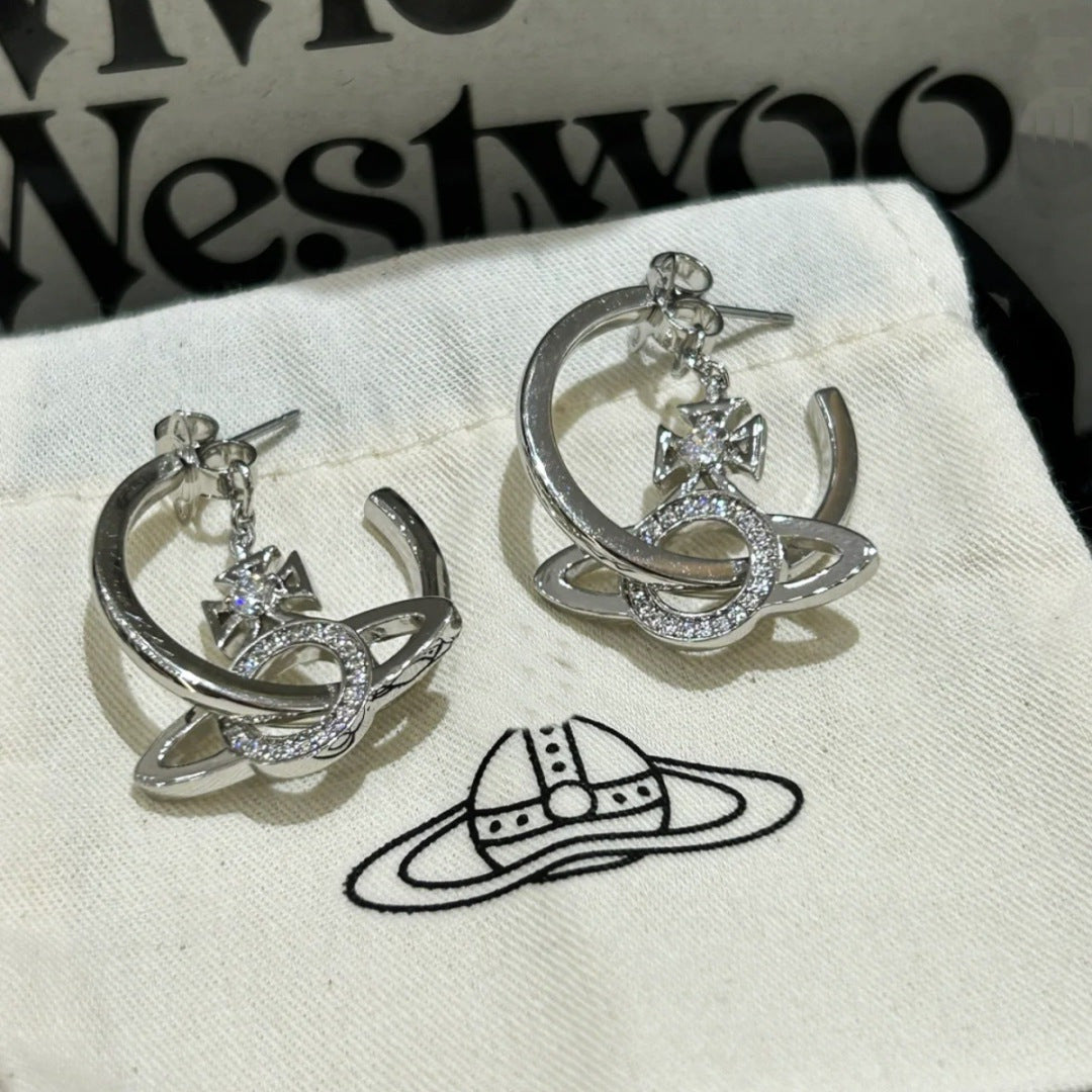 Orb Statement Earrings in Polished Metal-Tone – Design 001 detail view