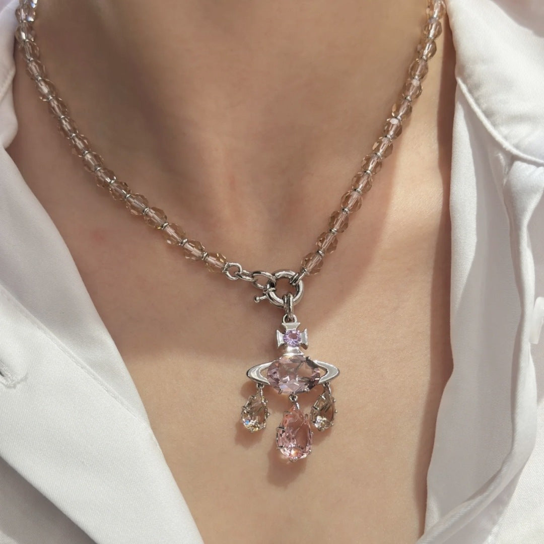 Orb Pendant Necklace in Polished Metal-Tone – Design 006 main product view