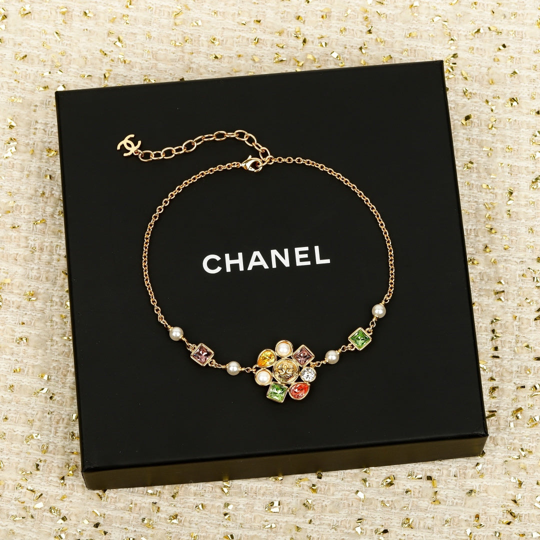 Double-C Emblem Crystal-Accent Pendant Necklace – Design 007 main product view