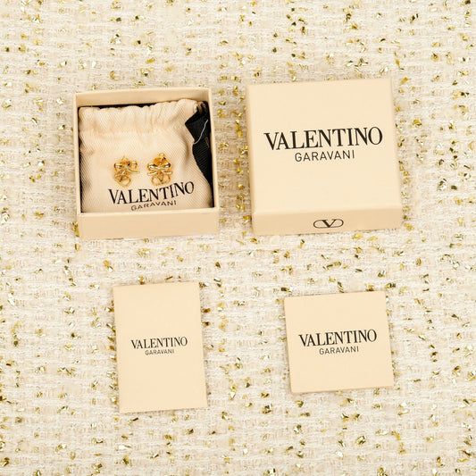 Bow Statement Earrings in Polished Metal-Tone main product view