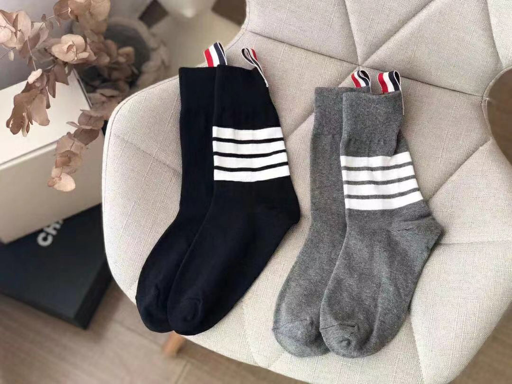 Thom Browne Four-Bar Stripe Details Crew Socks - 6-Pair Set