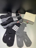 Thom Browne Four-Bar Stripe Details Crew Socks - 6-Pair Set