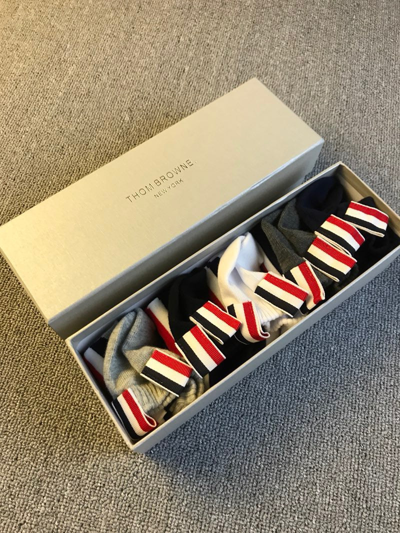Thom Browne Cotton Crew Socks - 5-Pair Set