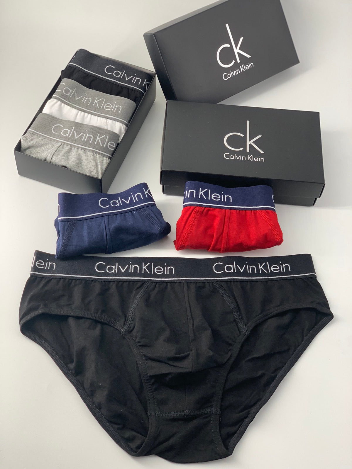 Calvin Klein Cotton Pastel Colour Tonal Waistbands Men's Briefs - 3-Piece Box