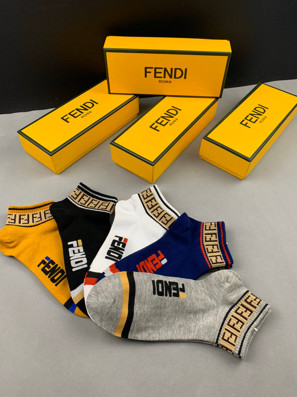 Fendi Cotton Short Socks - 5-Pair Pack