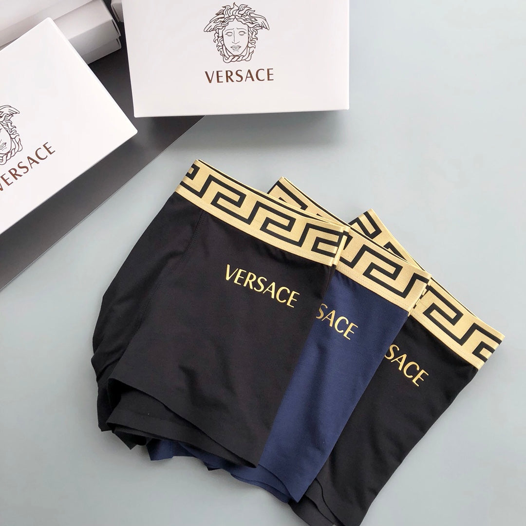 Versace Modal-Blend Logo Detail Men's Boxer Briefs - 3-Piece Box