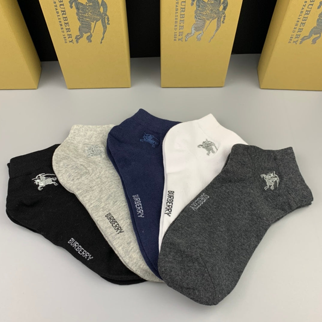 Burberry Cotton Short Socks - 5-Pair Pack