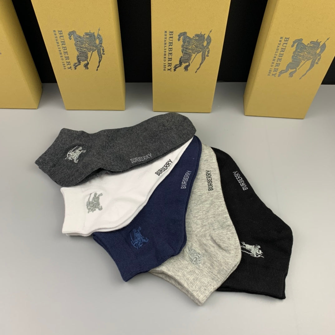 Burberry Small Horse Graphics Ankle Socks - 5-Pair Set