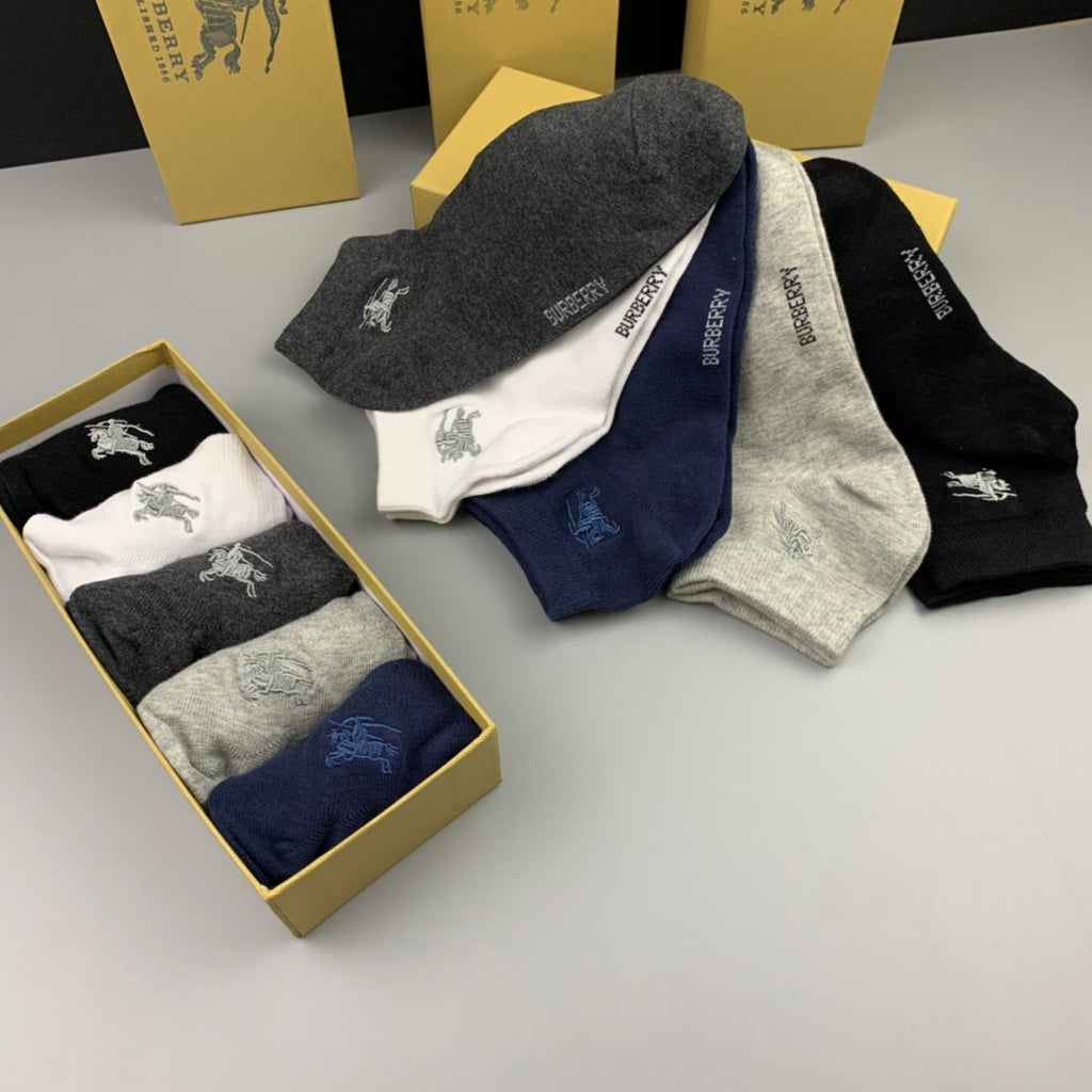 Burberry Small Horse Graphics Ankle Socks - 5-Pair Set