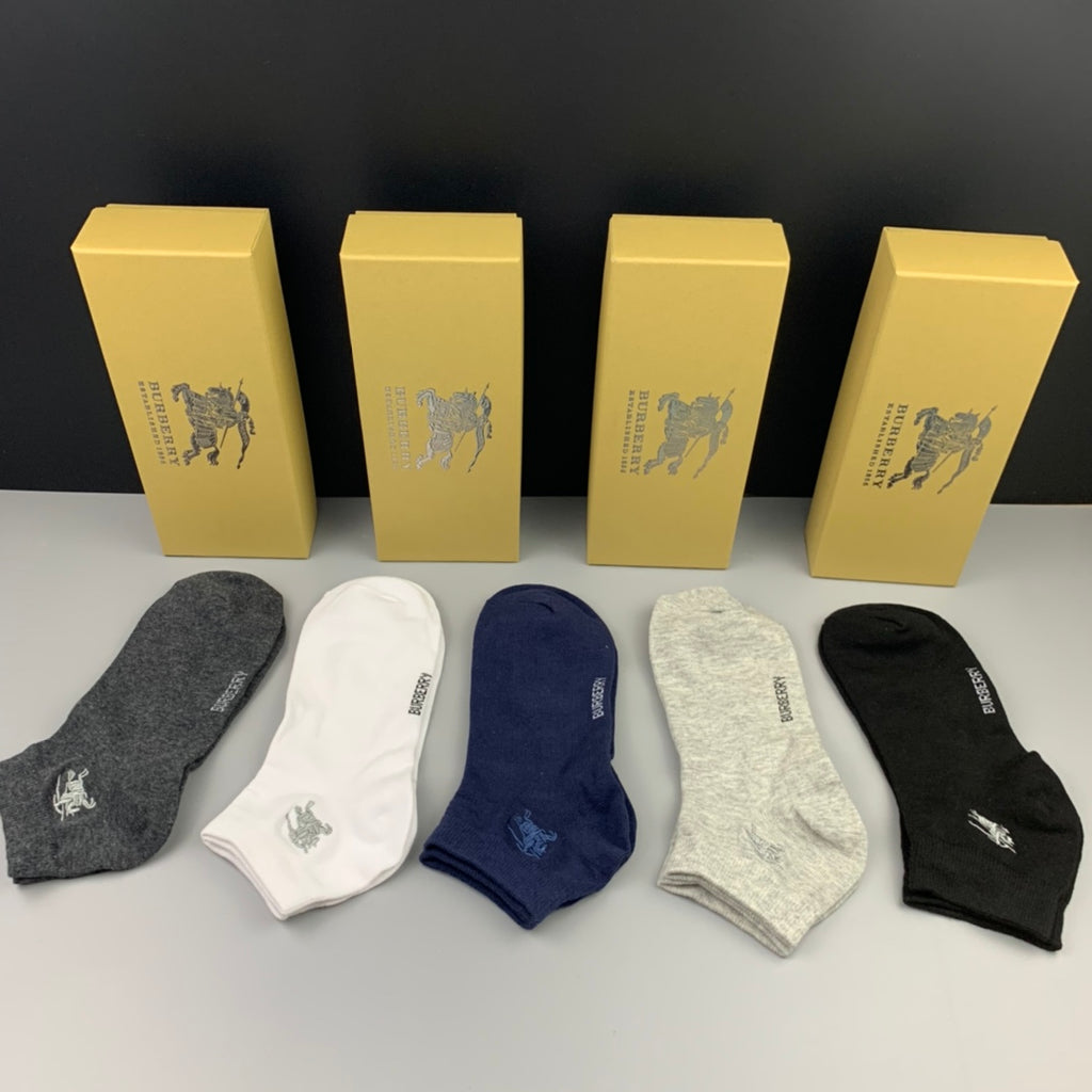 Burberry Cotton Short Socks - 5-Pair Pack