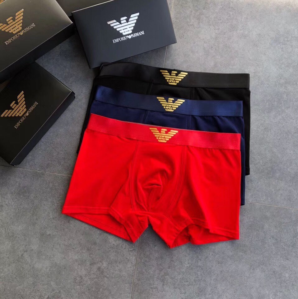 Armani Cotton Men's Boxer Briefs - 3-Piece Box