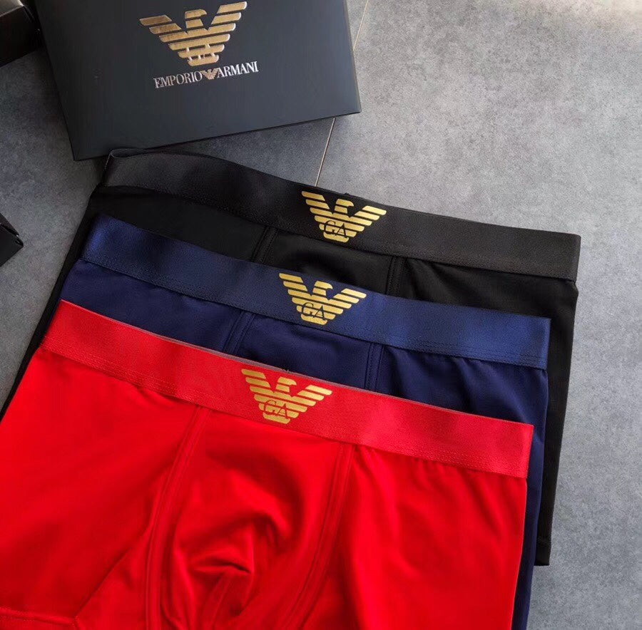 Armani Cotton Men's Boxer Briefs - 3-Piece Box