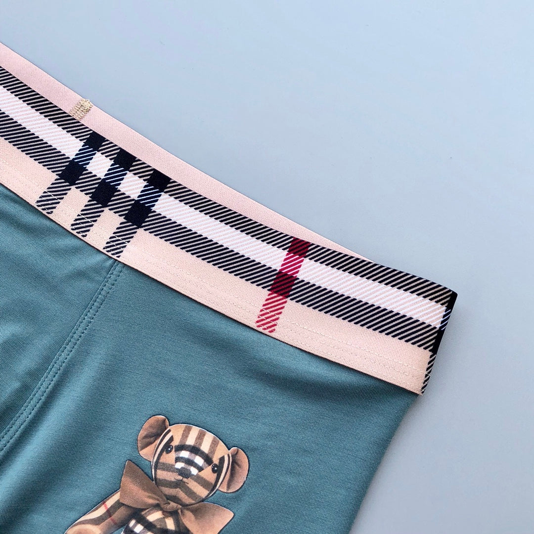 Burberry Red Grey Teddy Applique Boxer Briefs 3-Piece Box