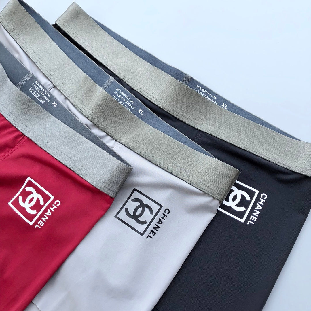 Chanel Metallic-Effect Waistbands Men's Boxer Briefs - 3-Piece Box
