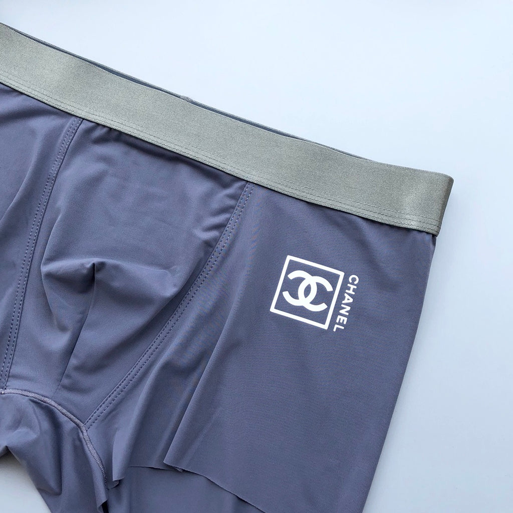 Chanel Metallic-Effect Waistbands And Emblem Details Men's Boxer Briefs - 3-Piece Box