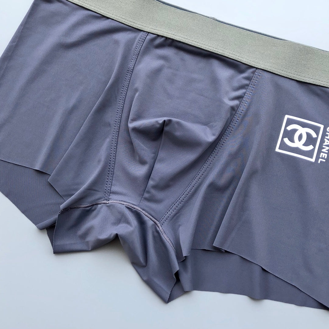 Chanel Metallic-Effect Waistbands And Emblem Details Men's Boxer Briefs - 3-Piece Box