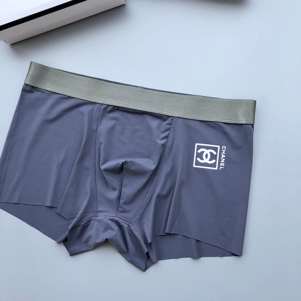 Chanel Metallic-Effect Waistbands And Emblem Details Men's Boxer Briefs - 3-Piece Box